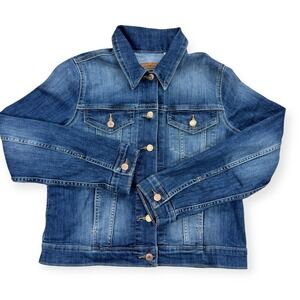 Levi's Jacket Women's Medium Blue‎ Signature Jean  Denim Button Down Dark Wash